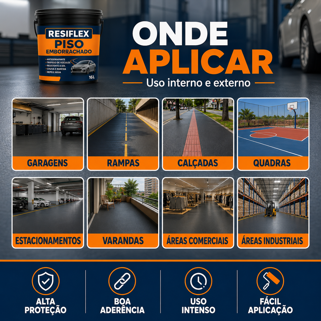Resiflex Emborrachada Piso 3,6L e 16L