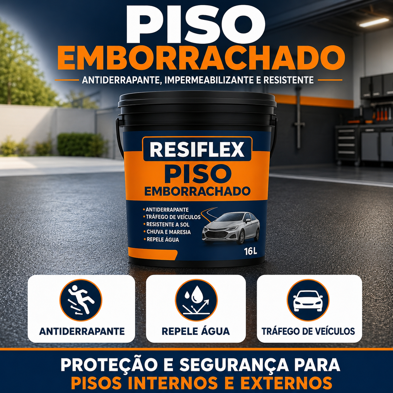 Resiflex Emborrachada Piso 3,6L e 16L
