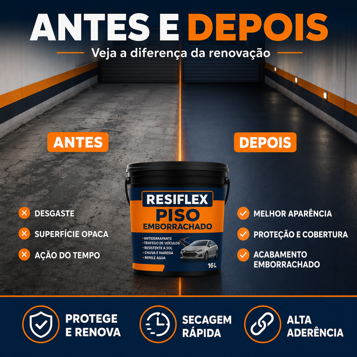 Resiflex Emborrachada Piso 3,6L e 16L