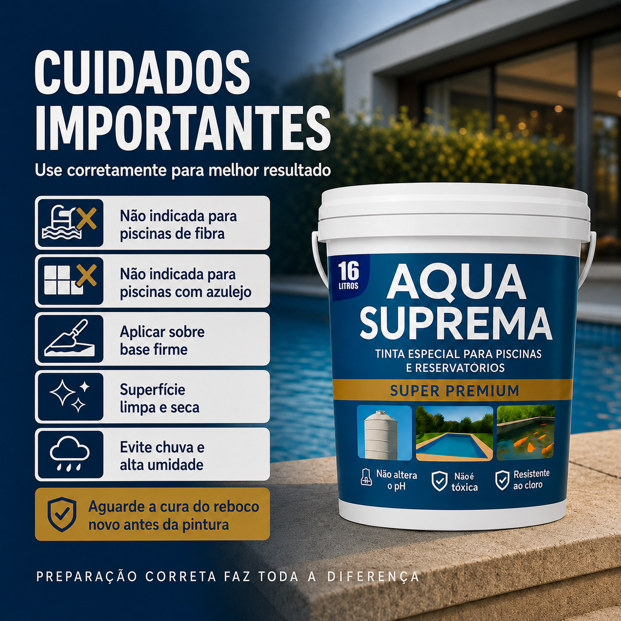 Tinta para Piscinas e Tanques Aqua Suprema 3,6L e 16L