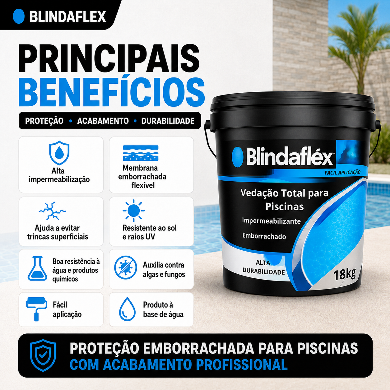 Tinta para Piscina Blindaflex 3,6kg 18kg e 45kg