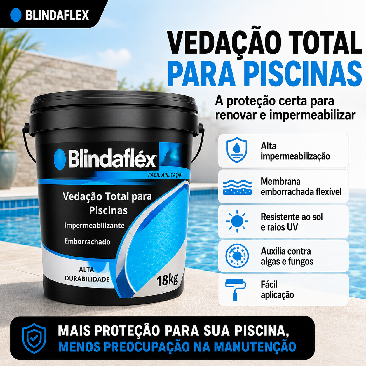 Tinta para Piscina Blindaflex 3,6kg 18kg e 45kg