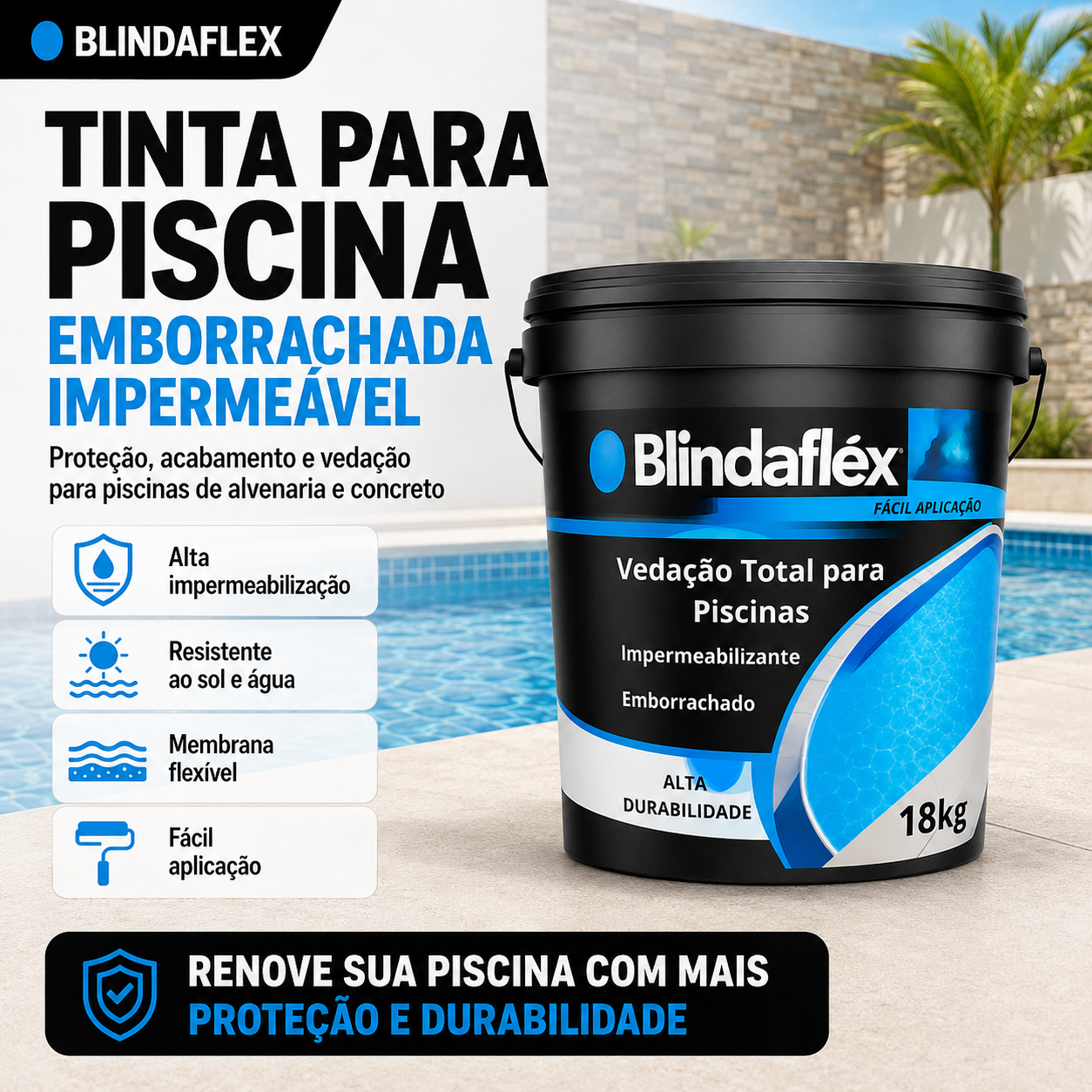 Tinta para Piscina Blindaflex 3,6kg 18kg e 45kg