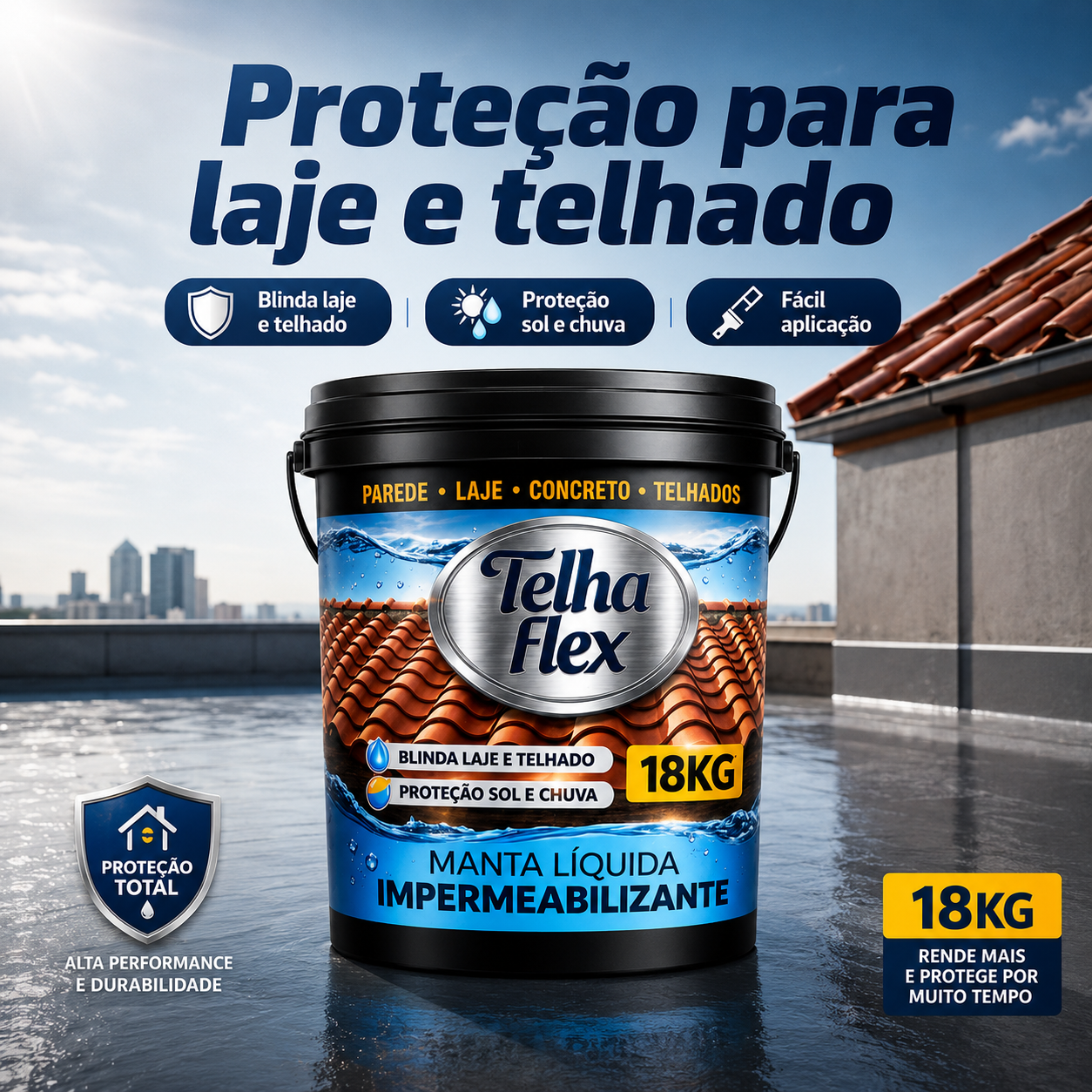 Manta Liquida Telhaflex 3,6kg 12kg 18kg e 45kg
