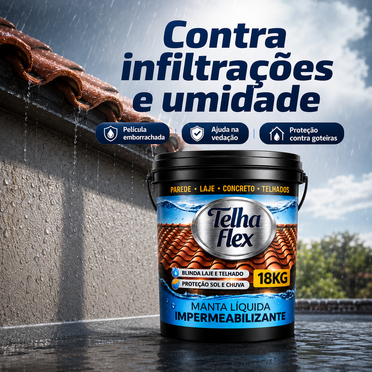 Manta Liquida Telhaflex 3,6kg 12kg 18kg e 45kg